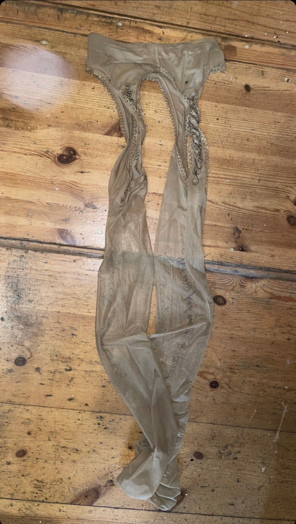 Nude Tights with "Dissocia Print" EX-MYSZKA