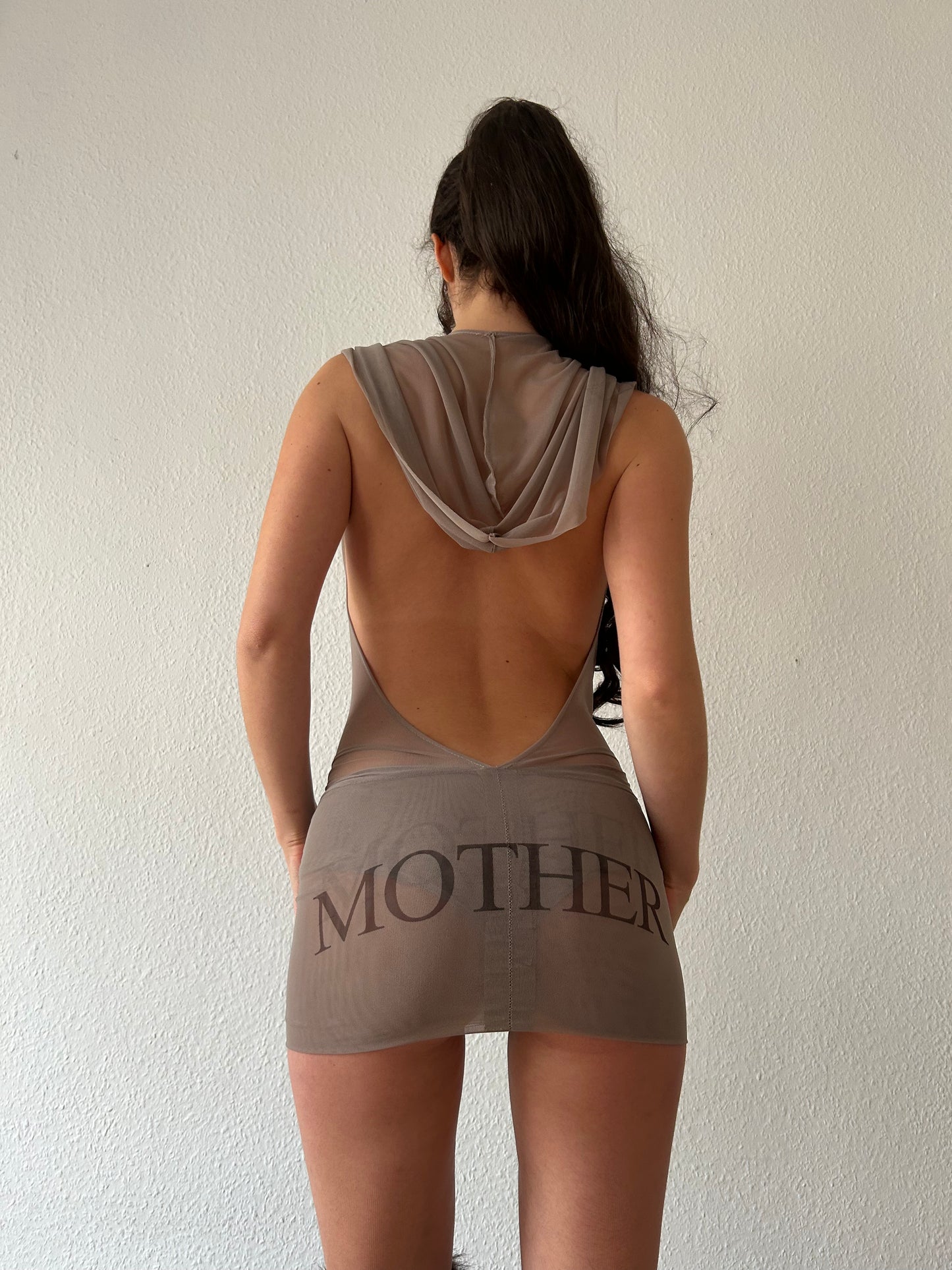 Nude  Hood Dress "MOTHERLY" EX-MYSZKA